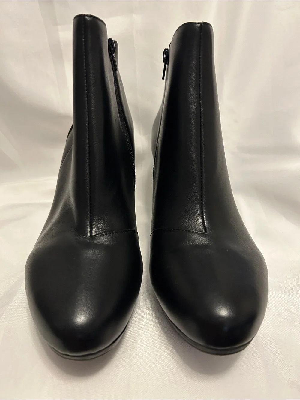 Clarks Black Leather Ankle Boot with Side Elastic Panel